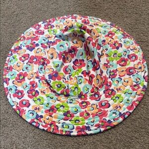 Ruffle Butts Pink and Red Floral Sun Hat
